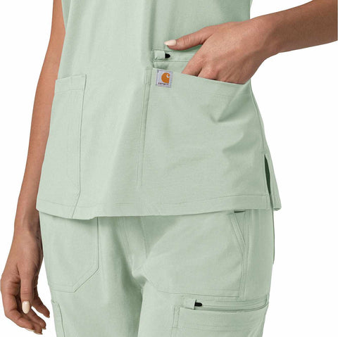 women's force cross-flex  flex panel v-neck scrub top