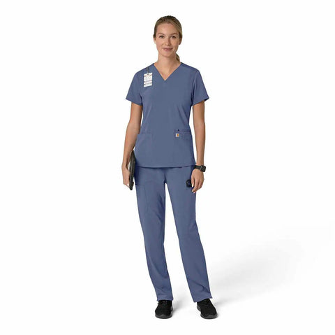 women's force cross-flex  flex panel v-neck scrub top