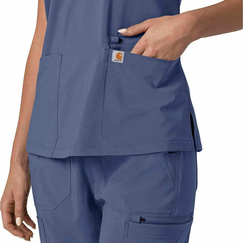 women's force cross-flex  flex panel v-neck scrub top