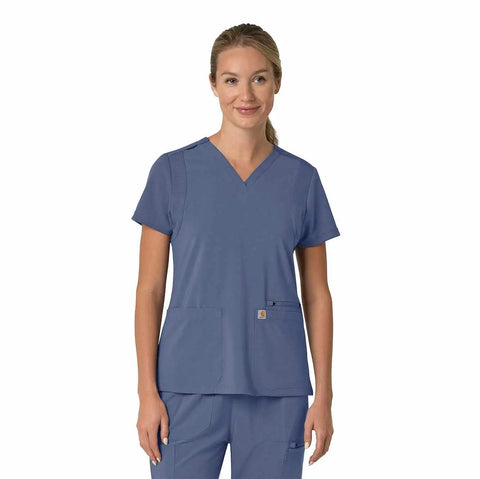 women's force cross-flex  flex panel v-neck scrub top