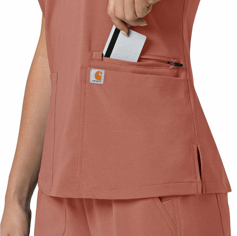 women's force cross-flex  flex panel v-neck scrub top