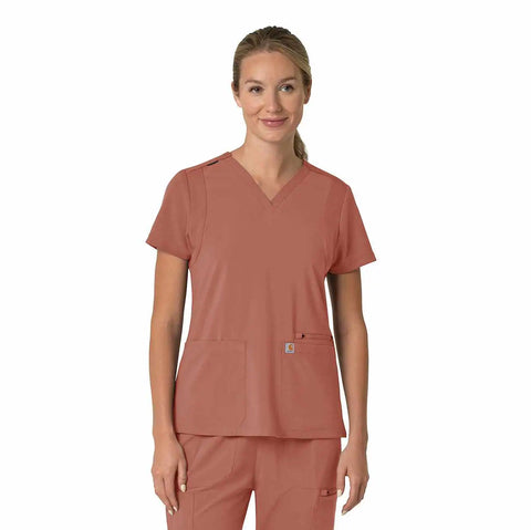 women's force cross-flex  flex panel v-neck scrub top