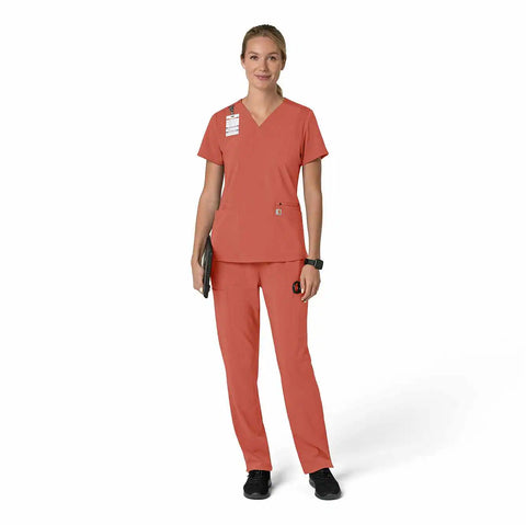 women's force cross-flex  flex panel v-neck scrub top