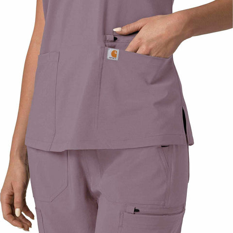women's force cross-flex  flex panel v-neck scrub top