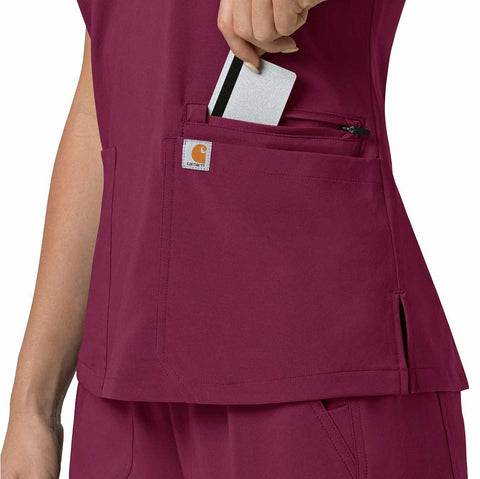 women's force cross-flex  flex panel v-neck scrub top