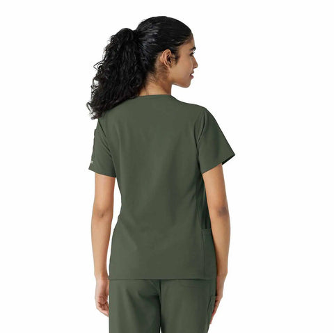 women's force cross-flex knit panel scrub top