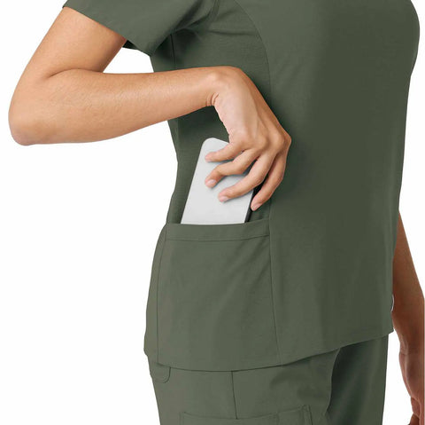 women's force cross-flex knit panel scrub top