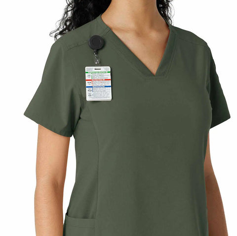 women's force cross-flex knit panel scrub top