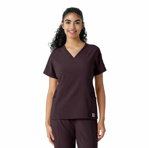 women's force cross-flex knit panel scrub top