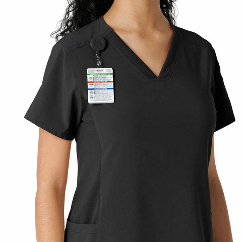 women's force cross-flex knit panel scrub top