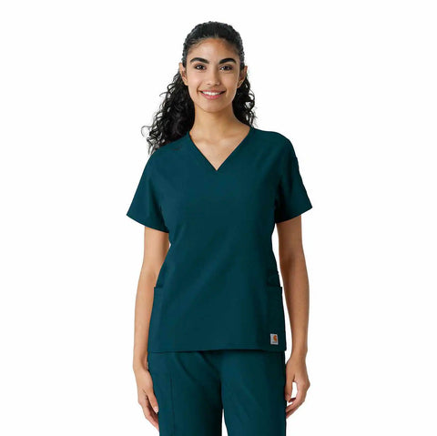 women's force cross-flex knit panel scrub top