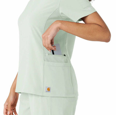 women's force cross-flex knit panel scrub top