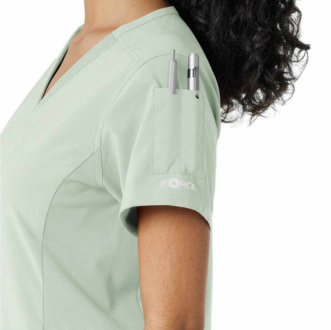 women's force cross-flex knit panel scrub top