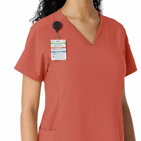 women's force cross-flex knit panel scrub top