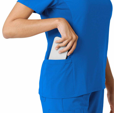 women's force cross-flex knit panel scrub top