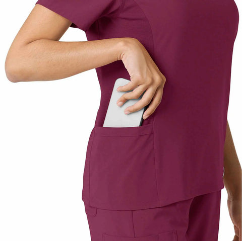 women's force cross-flex knit panel scrub top