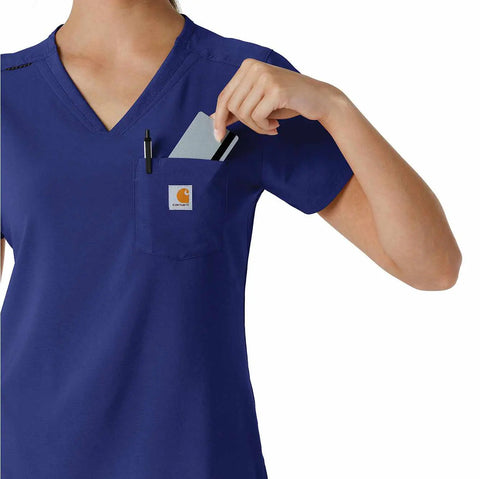 women's force cross-flex  tuck-in scrub top