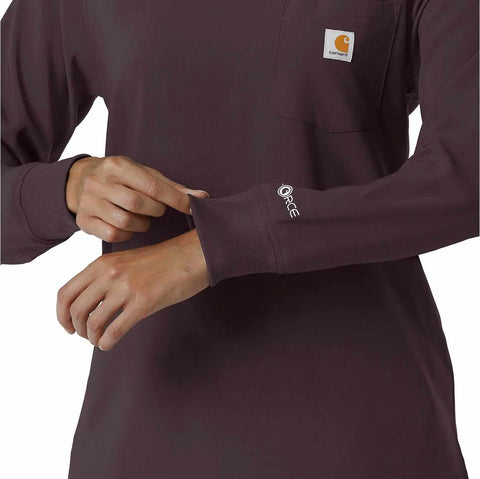 women's force cross-flex  crew neck long sleeve scrub top