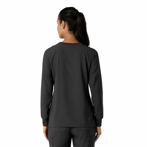 women's force cross-flex  crew neck long sleeve scrub top