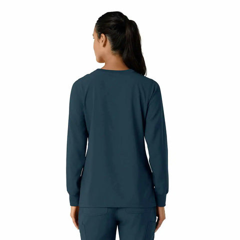 women's force cross-flex  crew neck long sleeve scrub top