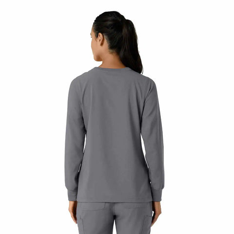 women's force cross-flex  crew neck long sleeve scrub top