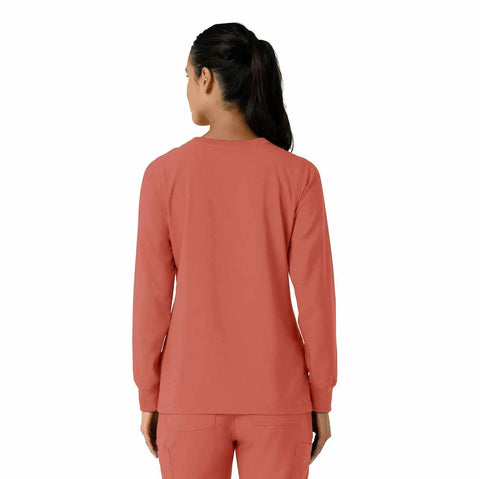 women's force cross-flex  crew neck long sleeve scrub top