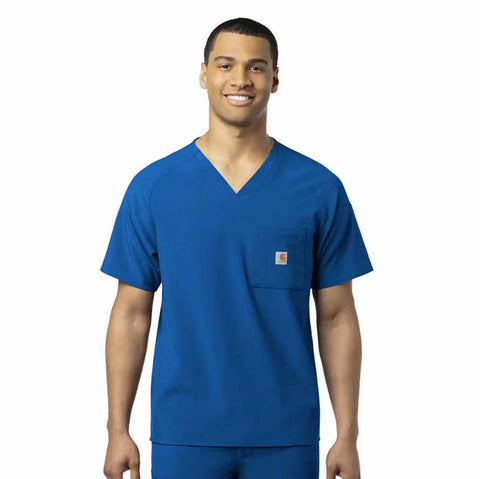 force cross-flex chest pocket v-neck scrub top