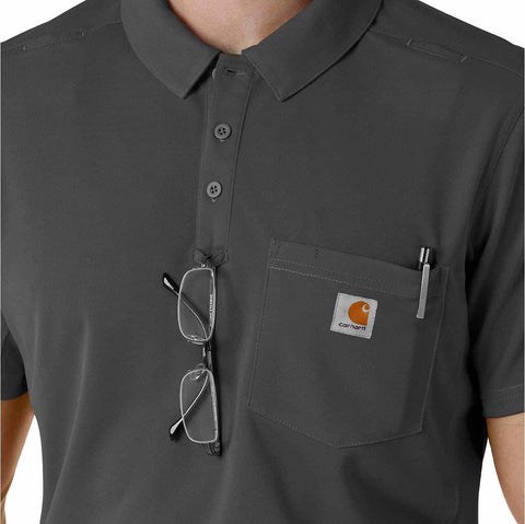 rugged flex® rscu lightweight short sleeve polo scrub top