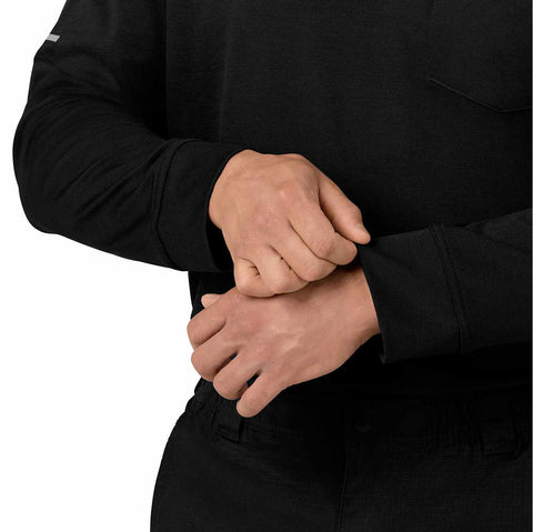 rugged flex® rscu heavyweight long sleeve polo scrub top