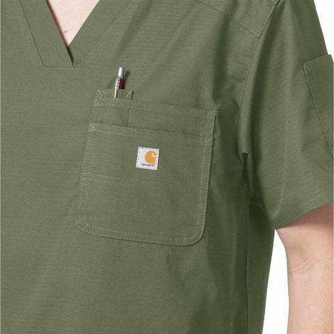rugged flex® ripstop chest pocket scrub top
