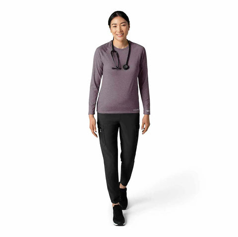 women's force sub-scrubs heathered performance long sleeve tee