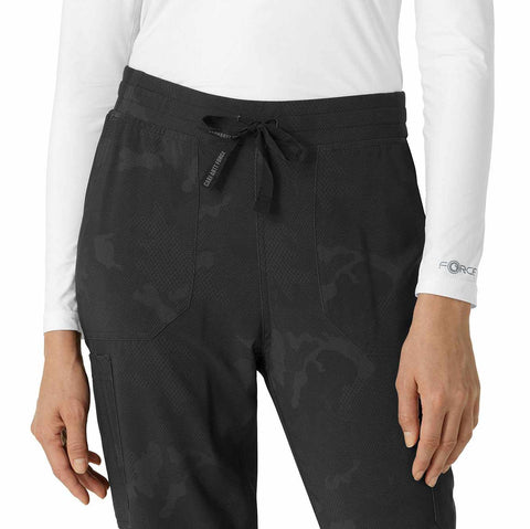 women's printed cargo jogger scrub pant