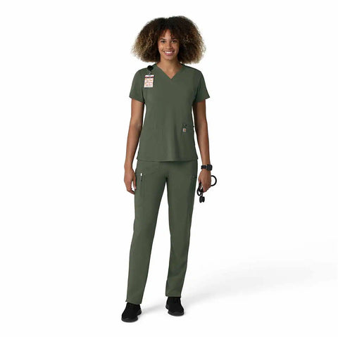 women's force cross-flex  straight leg cargo scrub pant