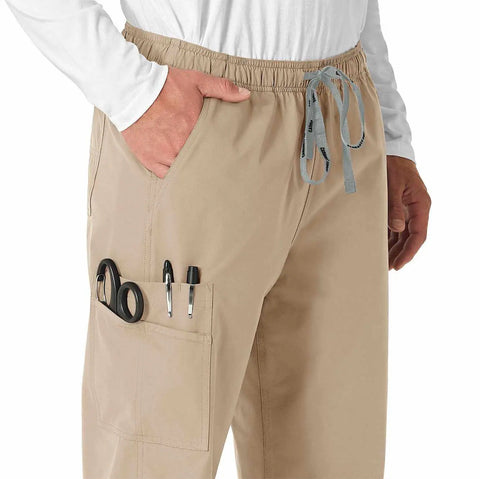 unisex force essentials elastic waist cargo scrub pant
