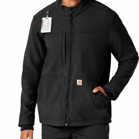 rugged flex® peak bonded fleece scrub jacket