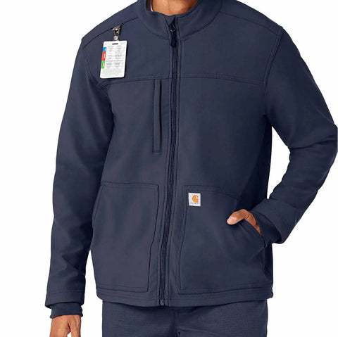 rugged flex® peak bonded fleece scrub jacket