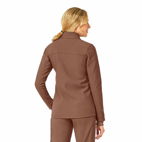 women's rugged flex® peak bonded fleece scrub jacket
