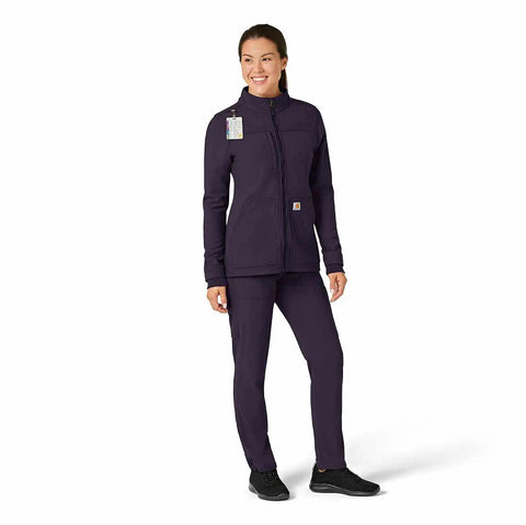 women's rugged flex® peak bonded fleece scrub jacket
