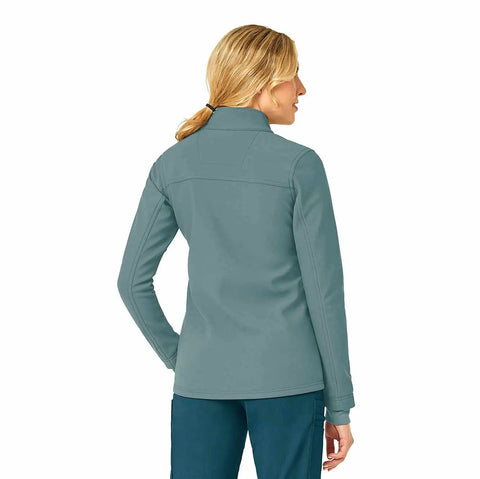women's rugged flex® peak bonded fleece scrub jacket