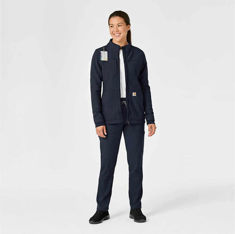 women's rugged flex® peak bonded fleece scrub jacket