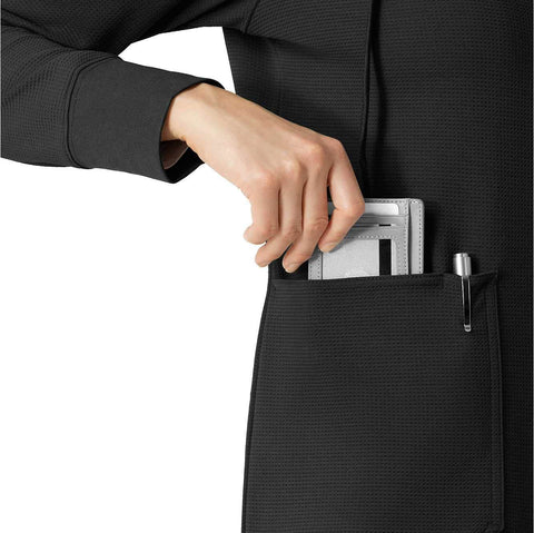 women's full zip waffle scrub hoodie