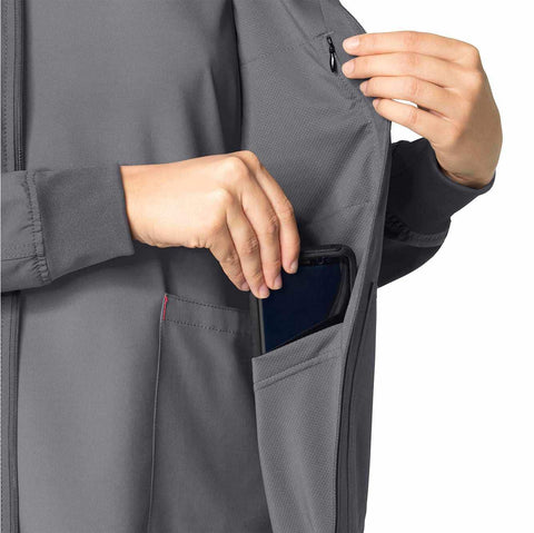 women's carhartt force® women's force cross-flex zip-front utility scrub jacket