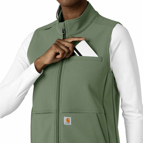 women's rugged flex® bonded fleece scrub vest