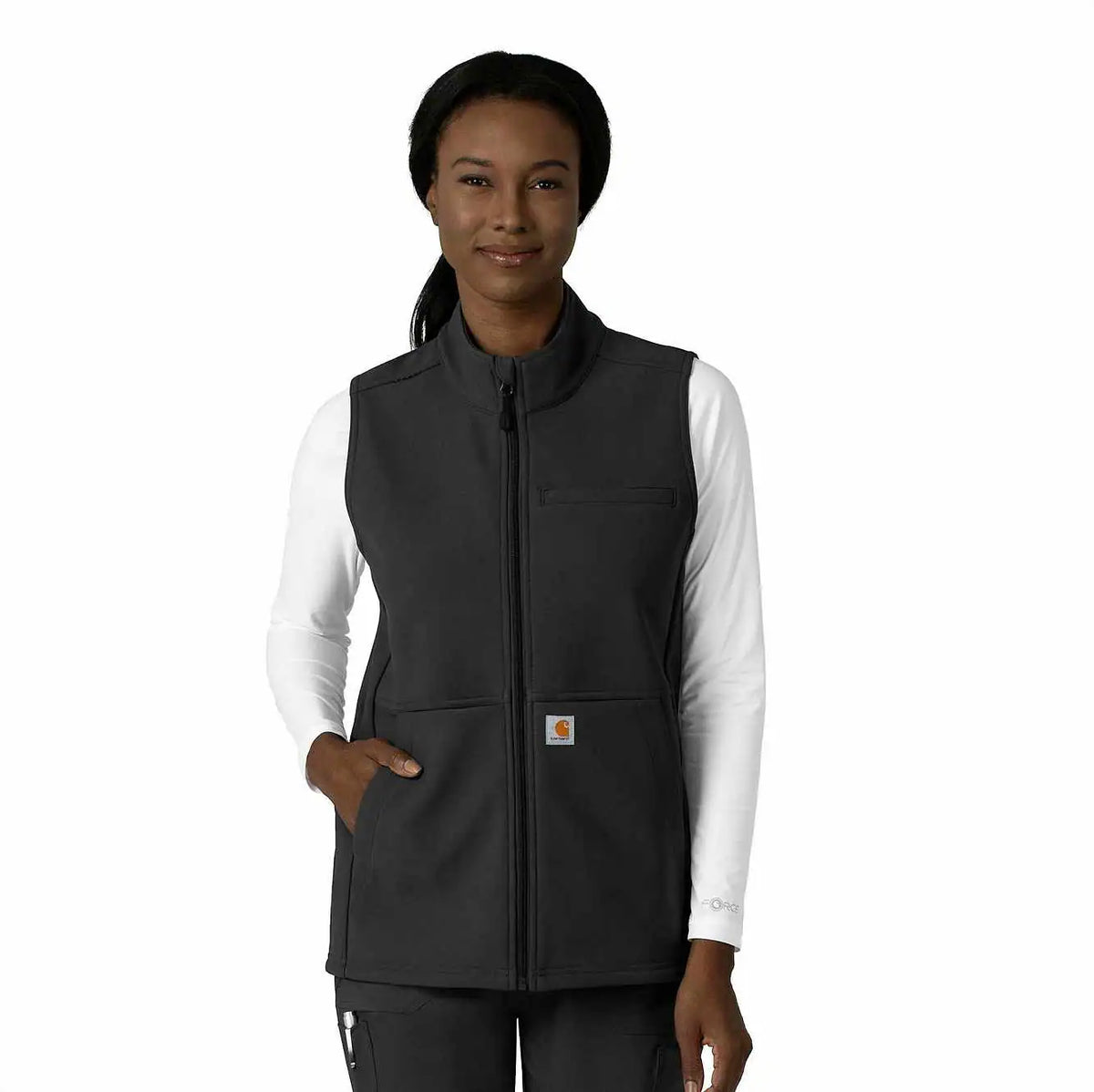 women's rugged flex® bonded fleece scrub vest
