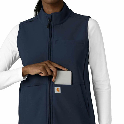 women's rugged flex® bonded fleece scrub vest