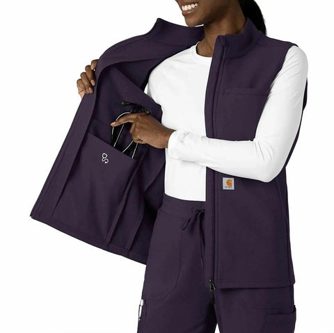 women's rugged flex® bonded fleece scrub vest
