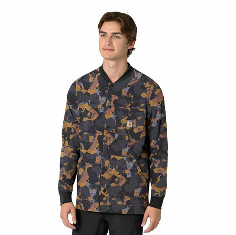 print scrub shirt jacket