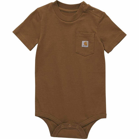 kids' short sleeve pocket bodysuit (baby)