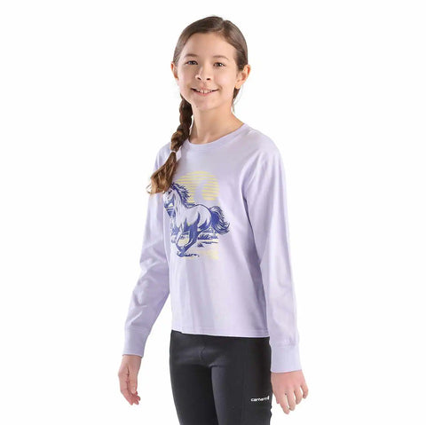 girls' long sleeve run wild t-shirt (toddler/child/youth)