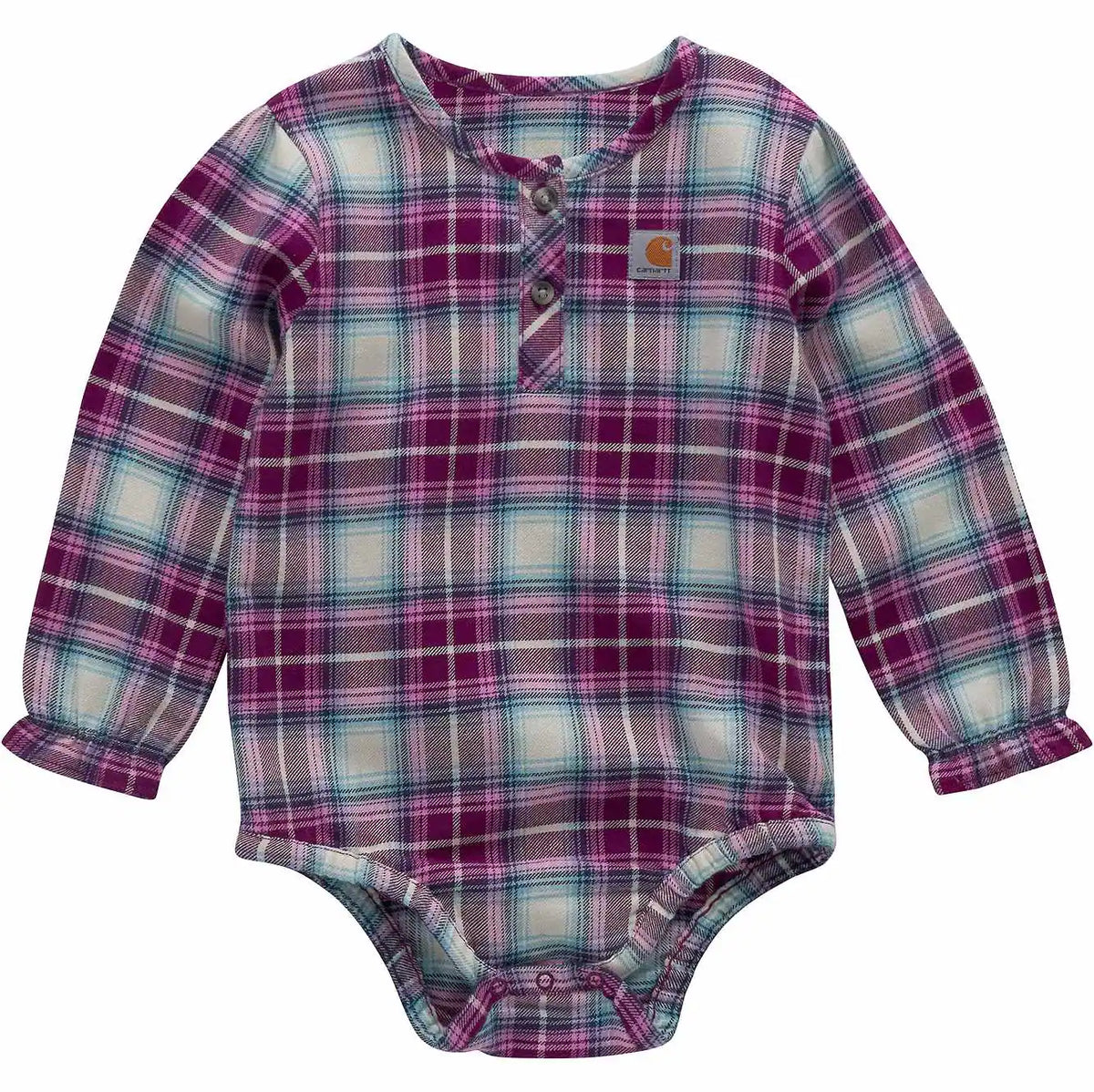 girls' long sleeve flannel ruffle sleeve bodysuit (baby)